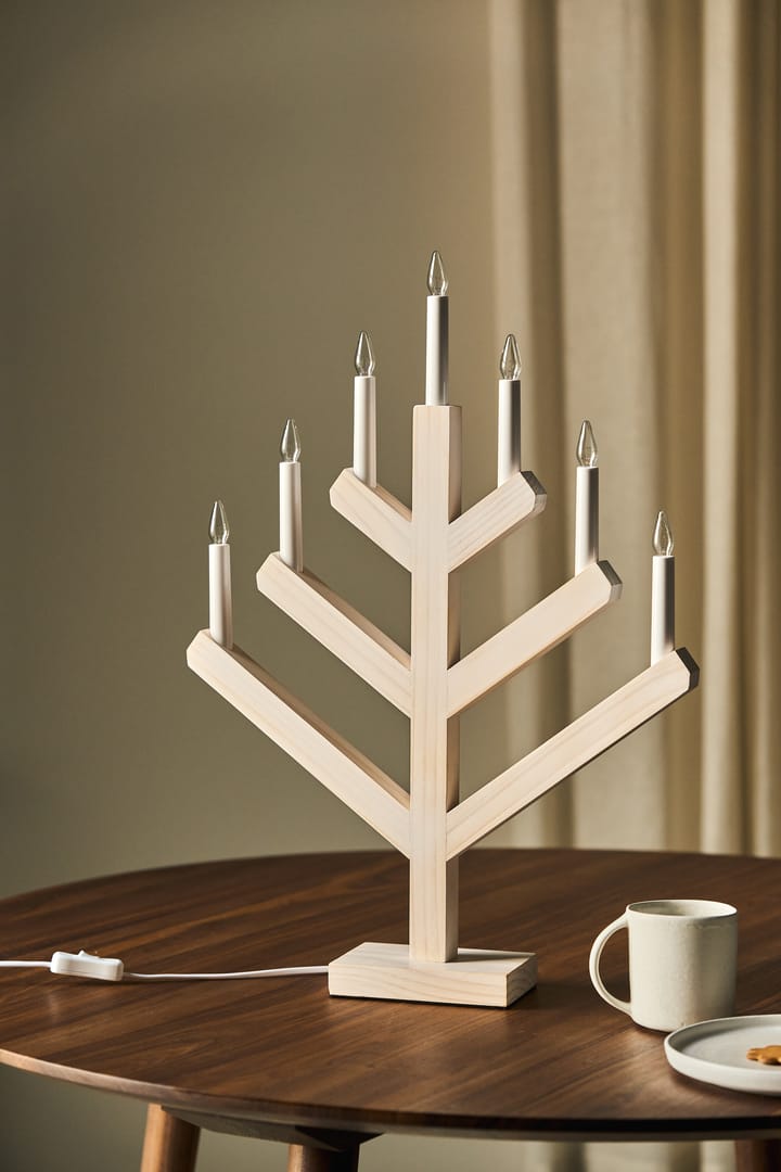 Pine adventslysestage 62 cm, Hvidglaseret Scandi Living
