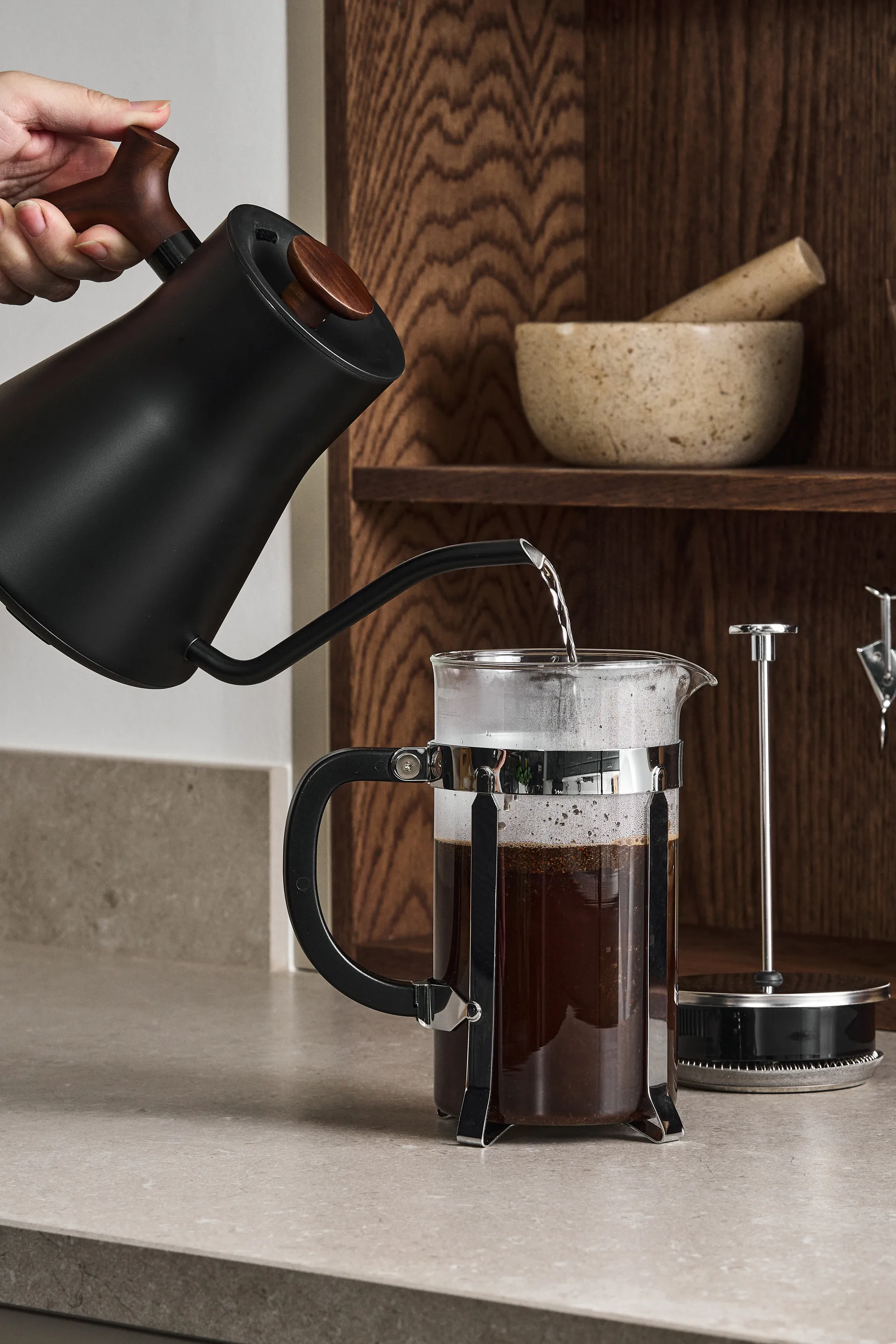 Ridge morter Ø14x7 cm, Marmor Scandi Living