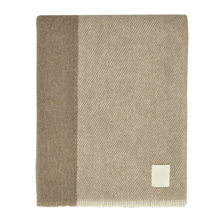 Row stribet uldplaid - Beige, 120x185 cm - Scandi Living