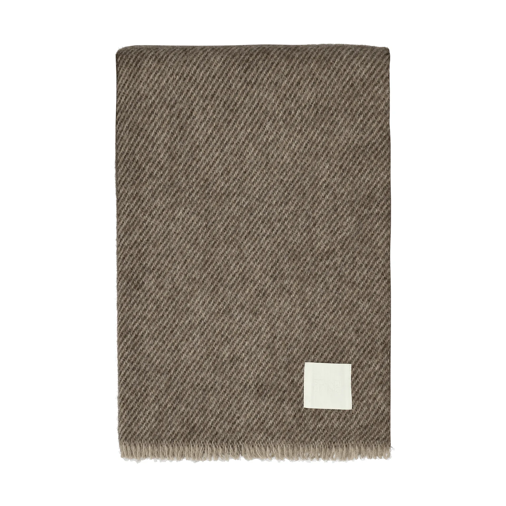 Row stribet uldplaid, Brun, 120x185 cm Scandi Living