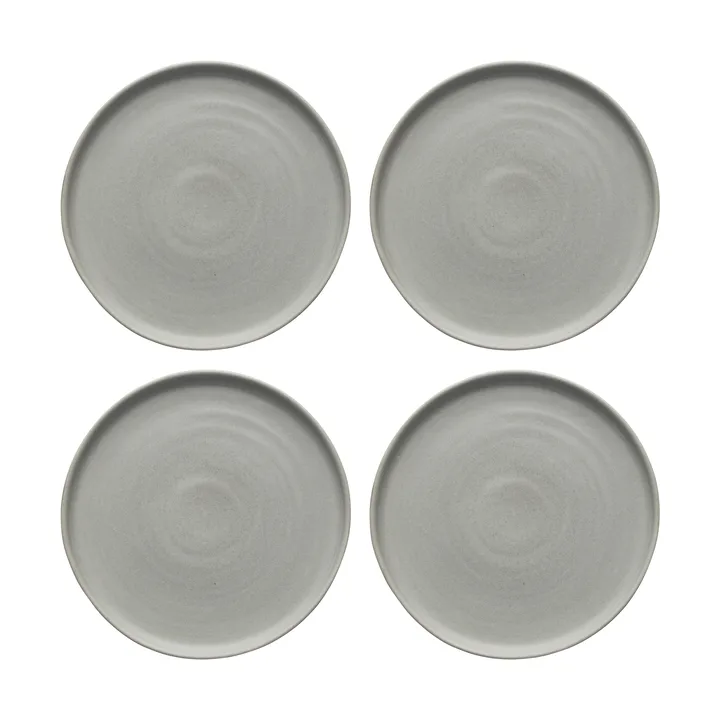Sandsbro asiet lysegrå, Ø20 cm, 4-pak - Scandi Living