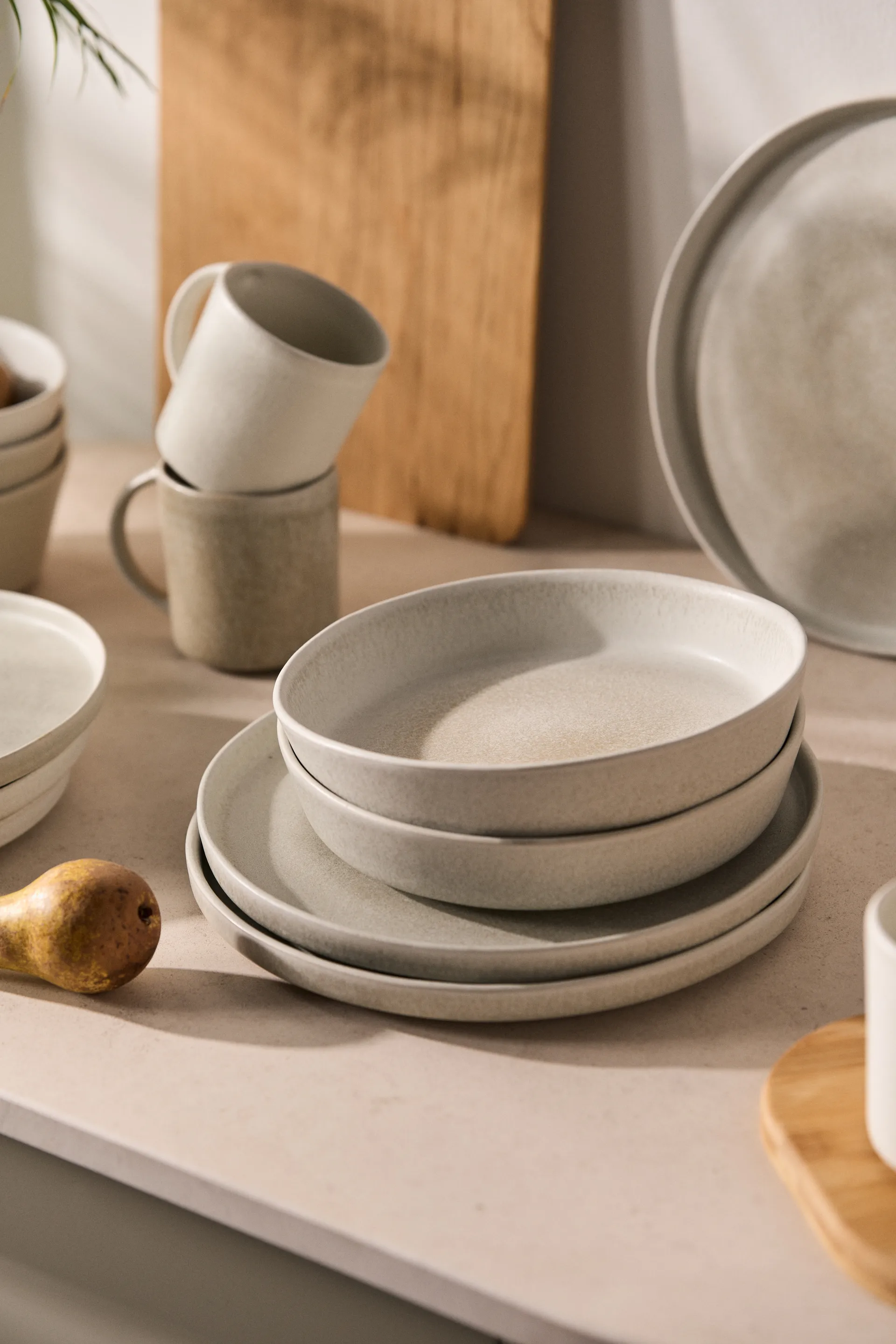 Sandsbro pastatallerken lysegrå, Ø23 cm, 8-pak Scandi Living