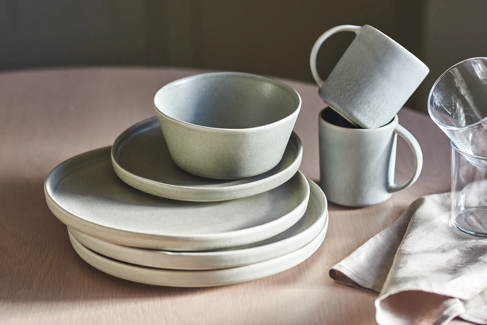 Sandsbro tallerken lysegrå, Ø26 cm, 4-pak Scandi Living