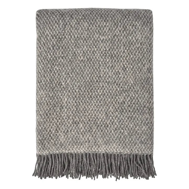 Sandstone uldplaid 130x180 cm - Grå - Scandi Living
