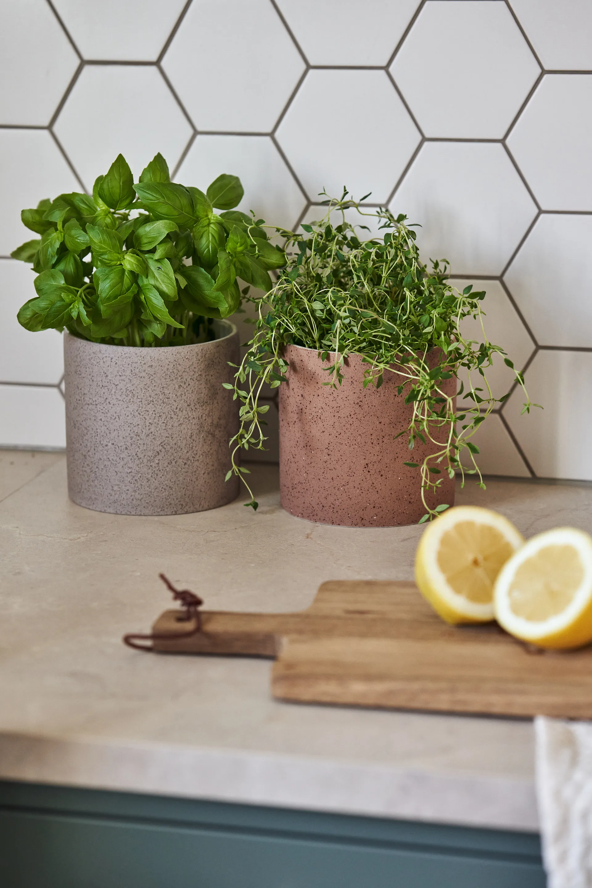 Speckled krukke Ø12 cm, Beige Scandi Living