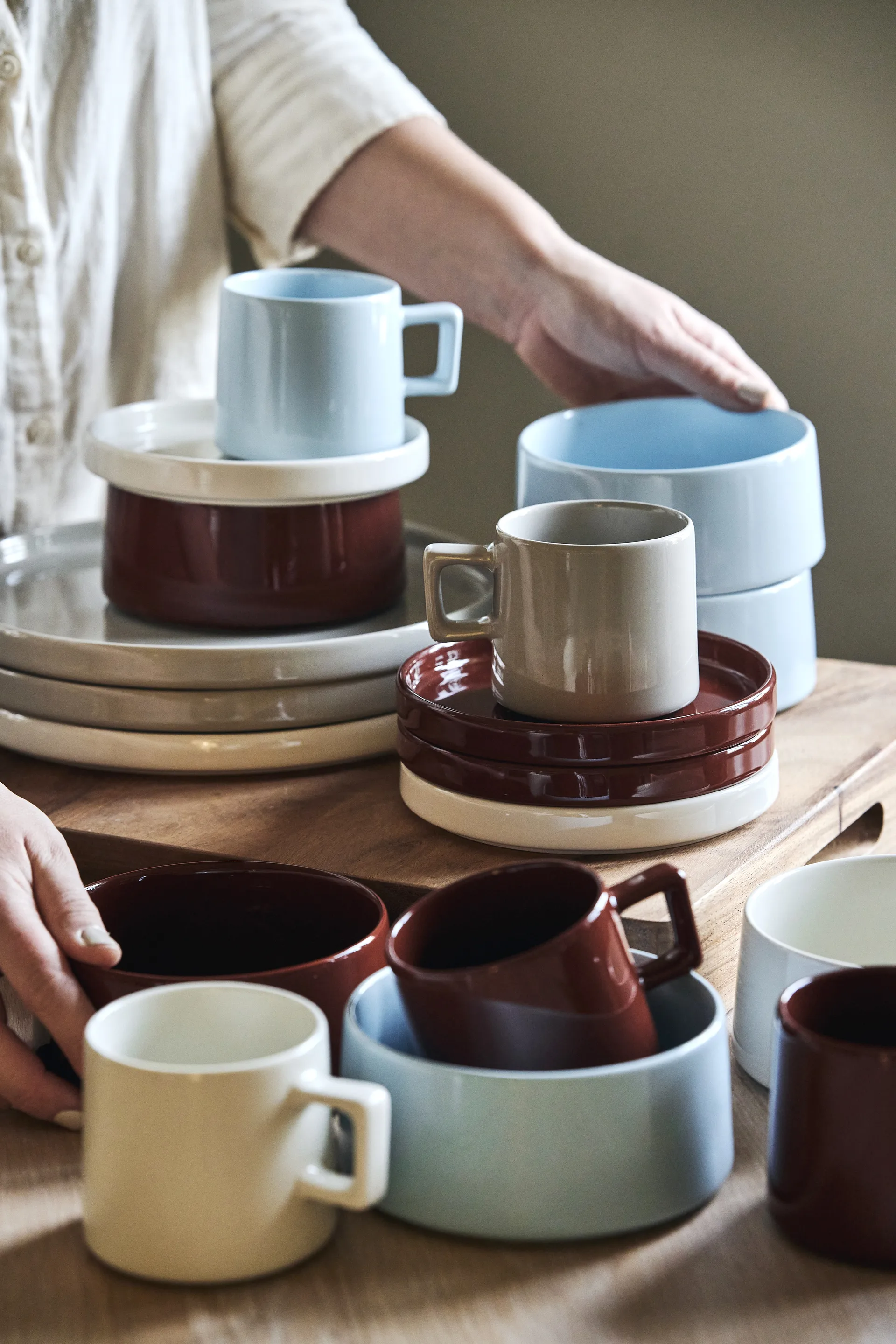 Taper morgenmadssæt 12 dele - Rød Scandi Living