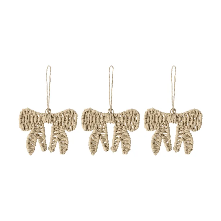 Twine julornament roset 3-pak - Natur - Scandi Living