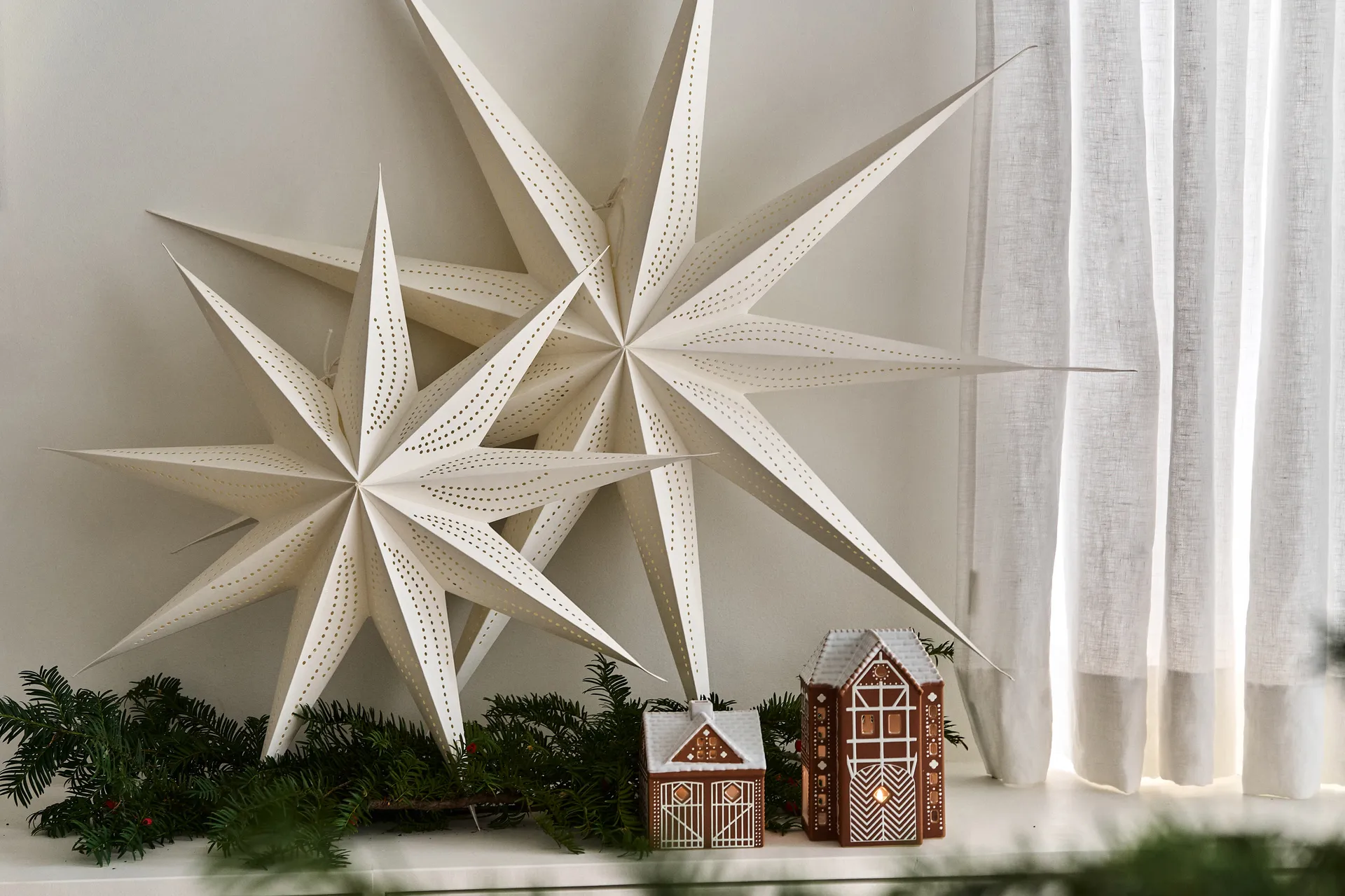 Veil adventsstjerne Ø90 cm 2-pak Scandi Living