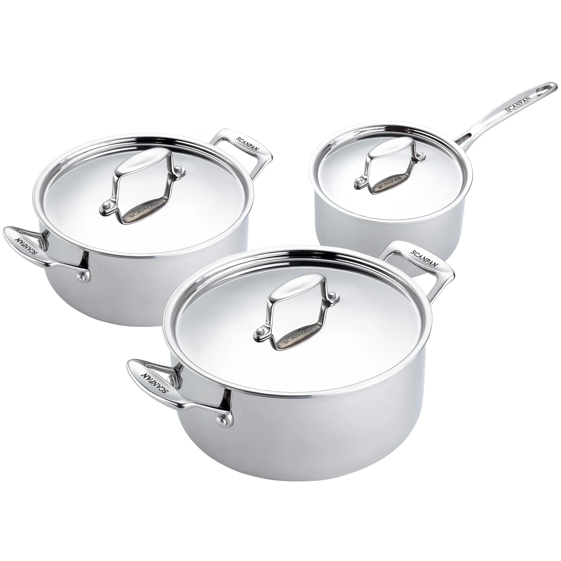Scanpan Fusion 5 grydesæt 3 dele, Rustfrit stål Scanpan