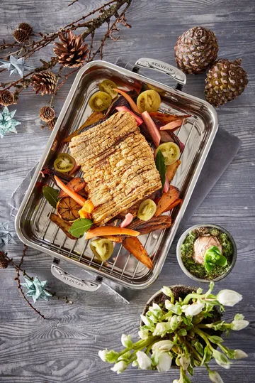 Scanpan STS bradepande med rist - Rustfrit stål 42x26 cm - Scanpan