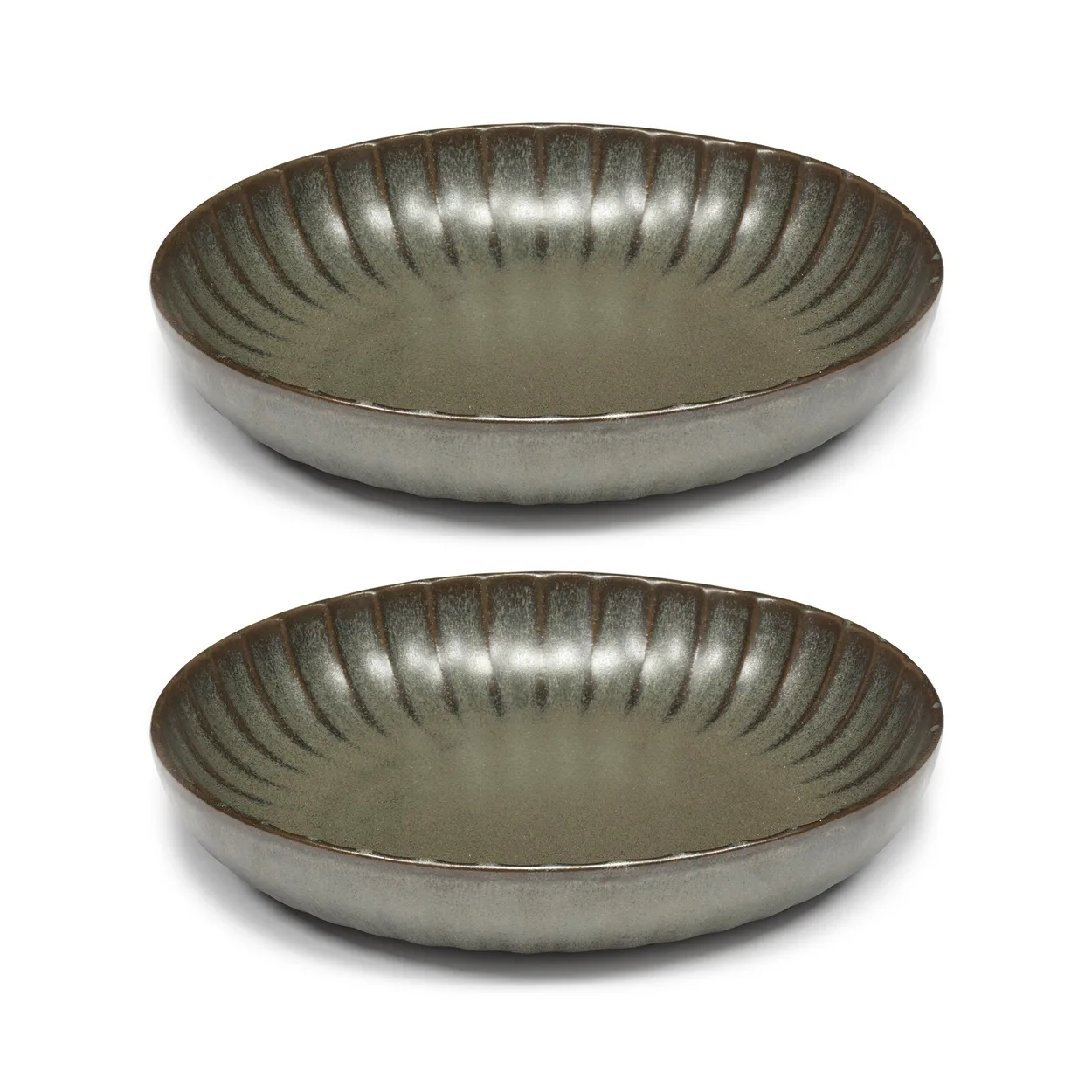 Serax Inku high tallerken L Ø23 cm 2 stk Green