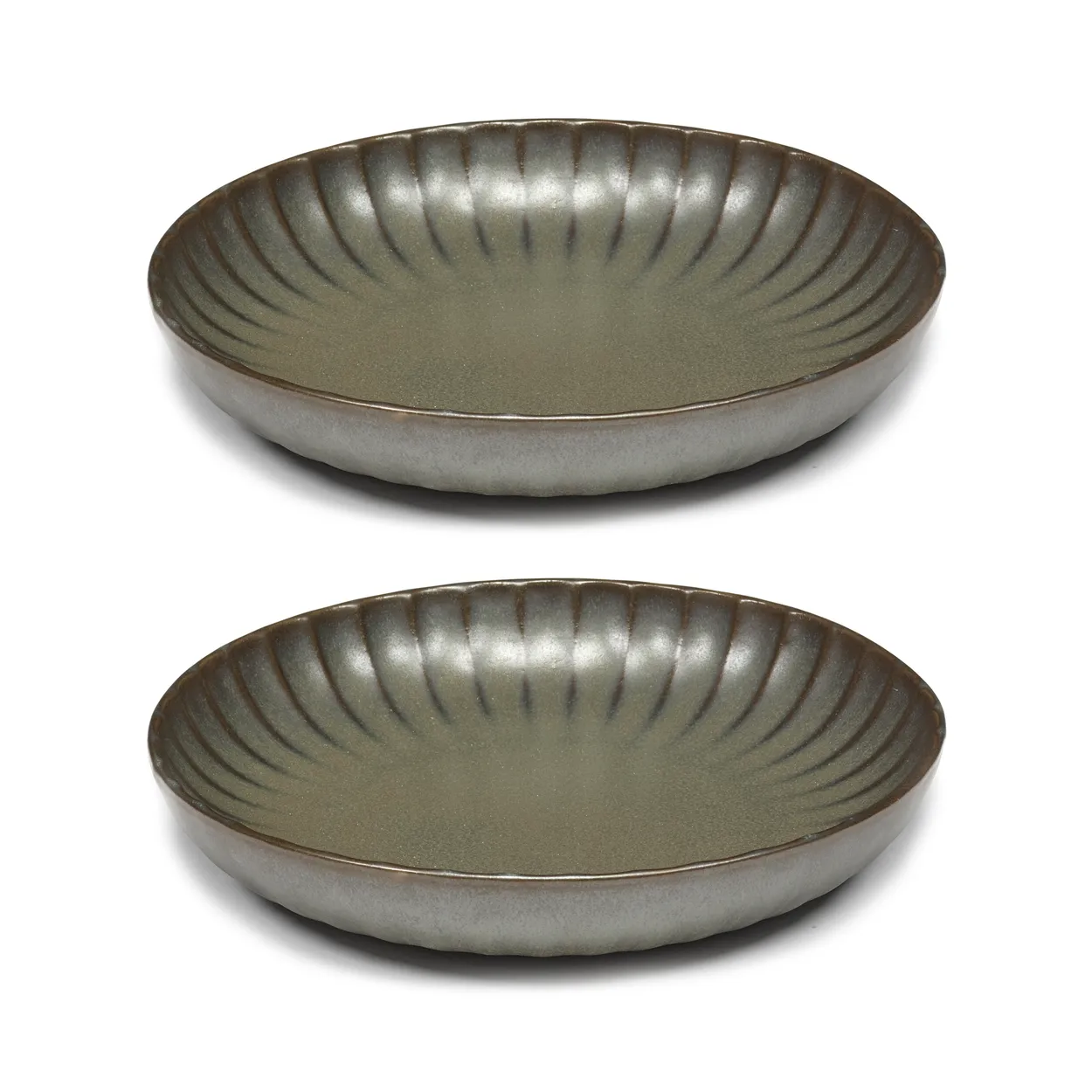 Serax Inku high tallerken M Ø21 cm 2 stk Green