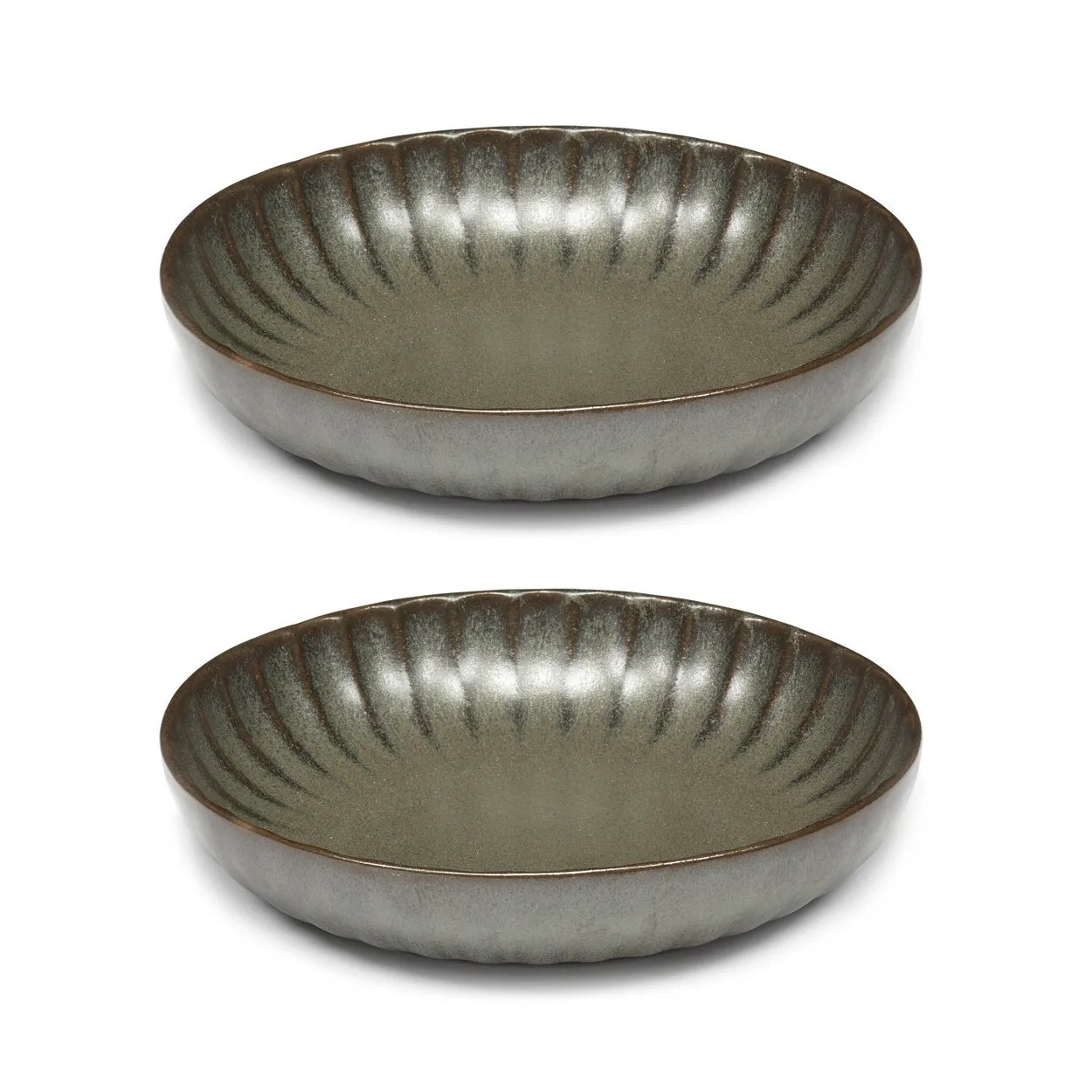 Serax Inku high tallerken S Ø19 cm 2 stk Green