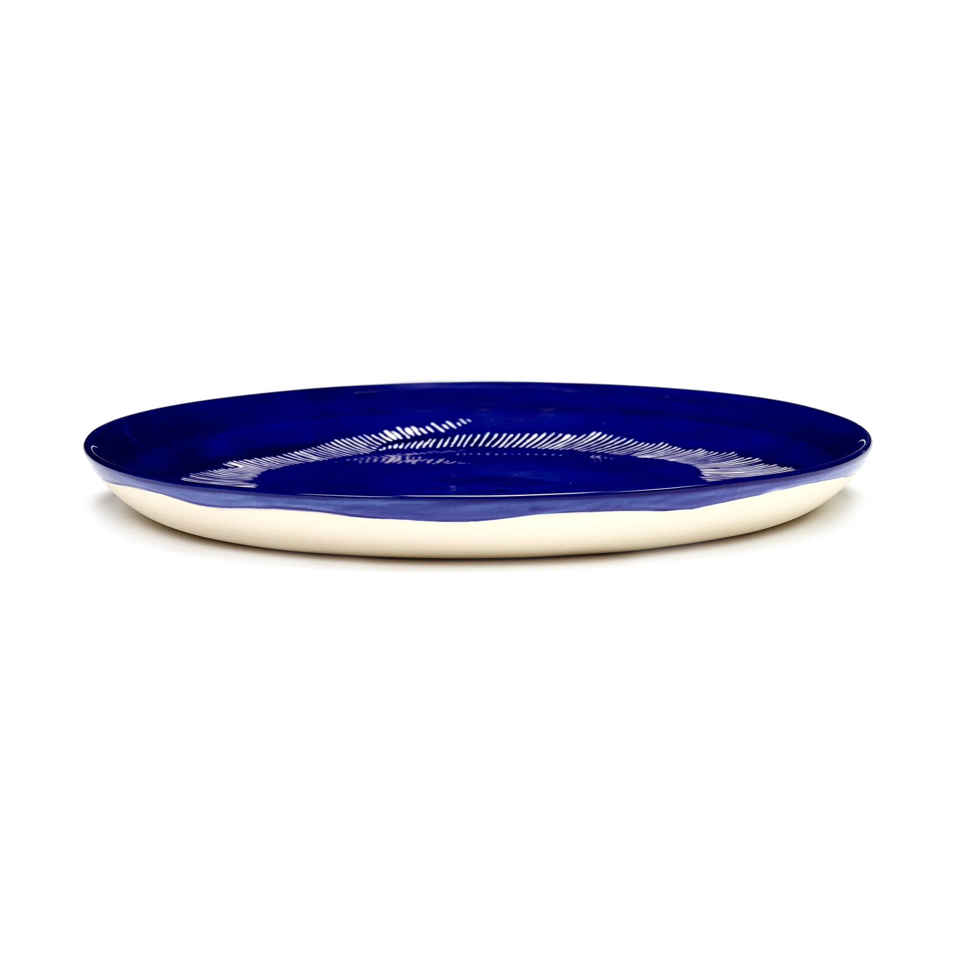 Ottolenghi Feast tallerken M Ø22,5 cm 2-pak, Dark blue stripes-white Serax