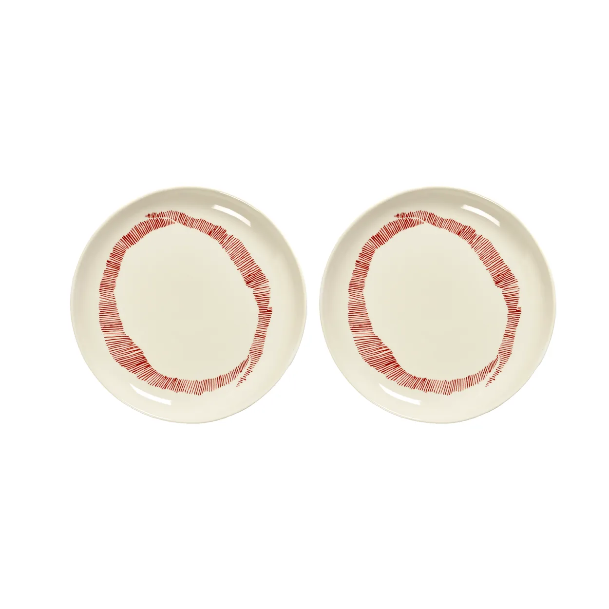 Serax Ottolenghi Feast tallerken S Ø19 cm 2-pak White stripes-red