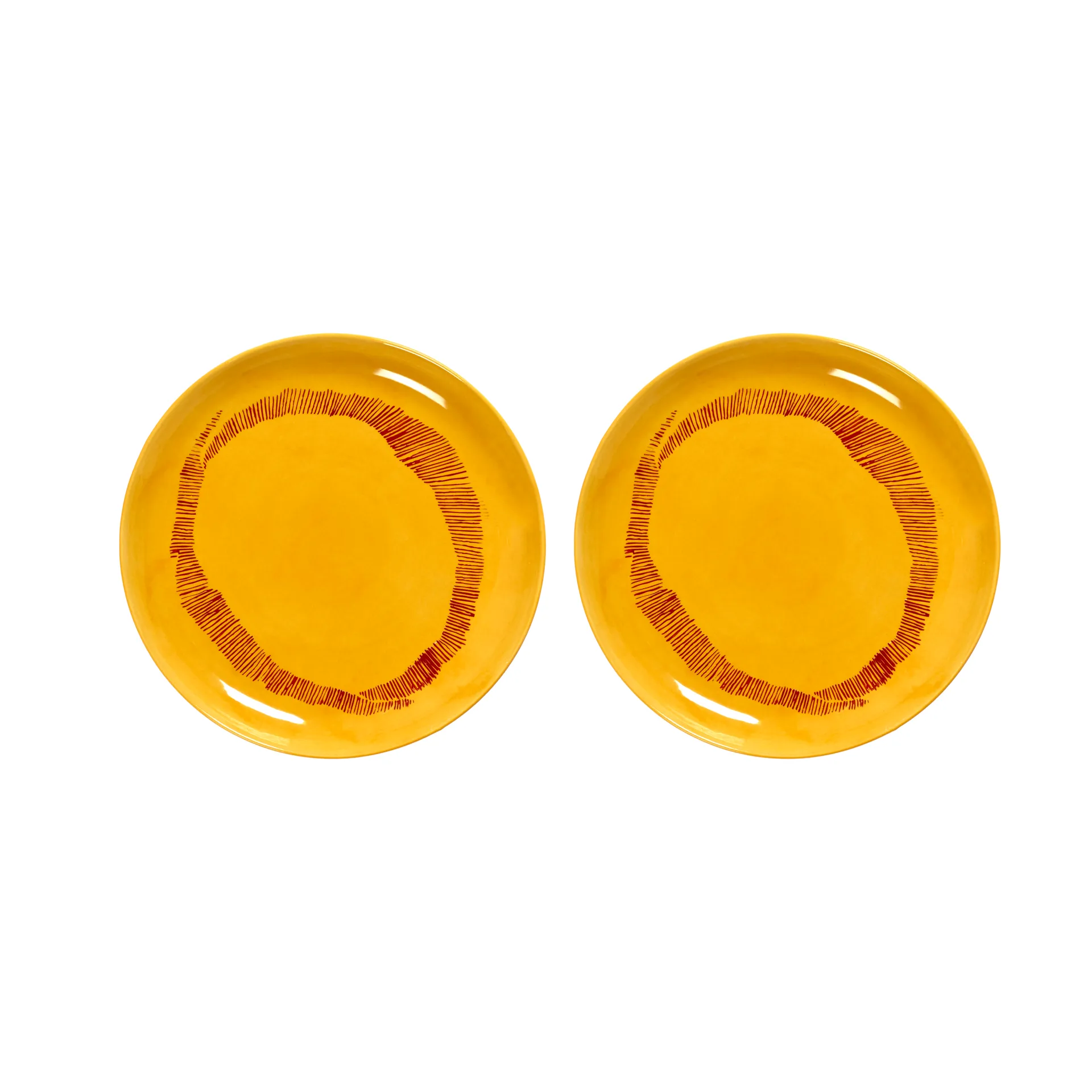 Ottolenghi Feast tallerken S Ø19 cm 2-pak, Yellow stripes-red Serax