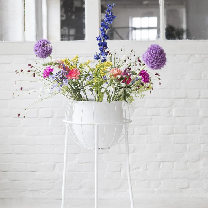 Serax krukke med blomsterpiedestal, White Serax