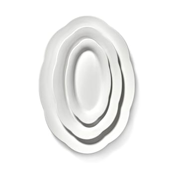 Silhouette oval dyb tallerken L 21x30 cm 2 stk - White - Serax