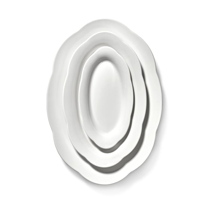 Silhouette oval dyb tallerken L 21x30 cm, White Serax