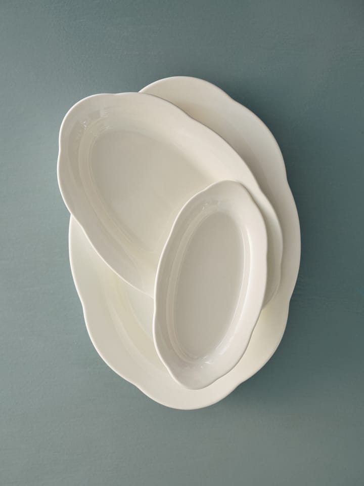 Silhouette oval dyb tallerken M 15x24,5 cm 2 stk, White Serax