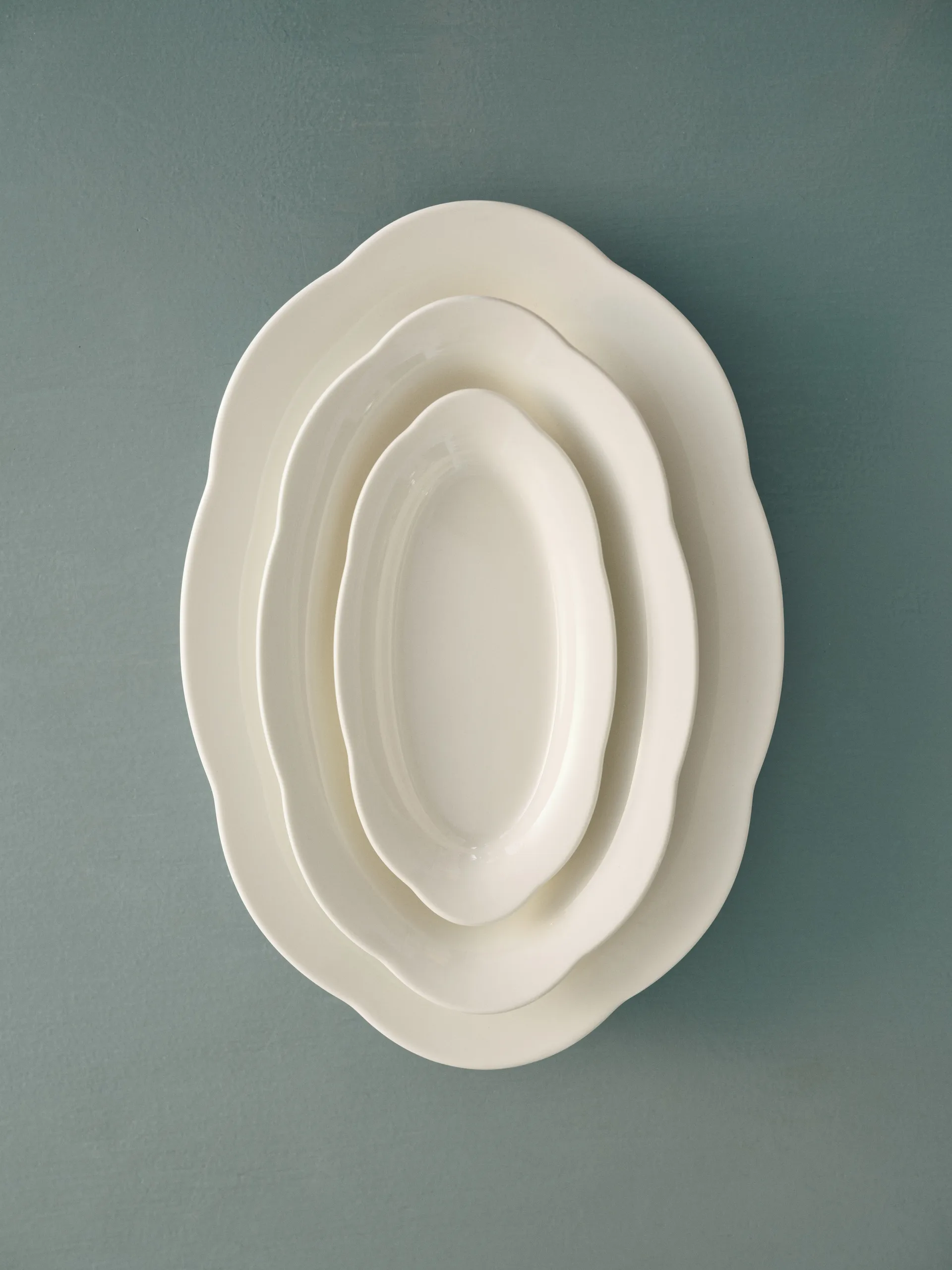 Silhouette oval dyb tallerken M 15x24,5 cm 2 stk, White Serax