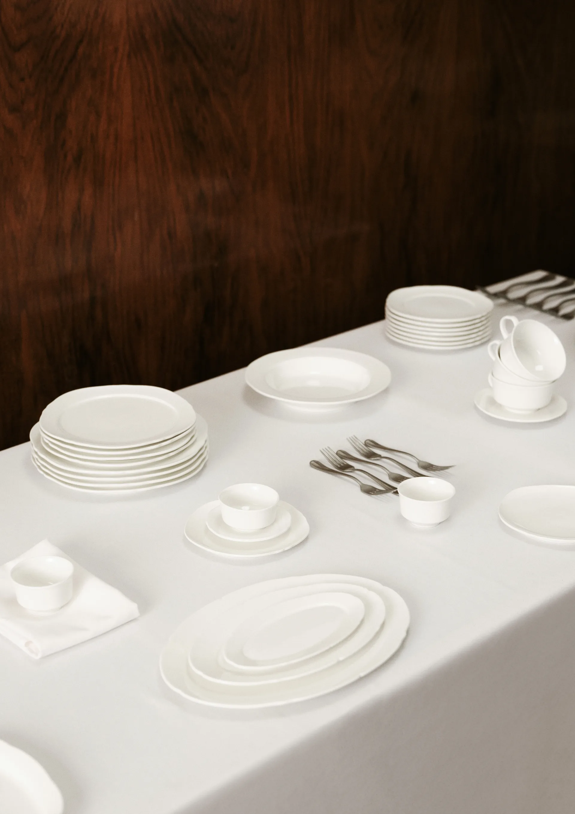 Silhouette oval tallerken L 21x30 cm 4 stk, White Serax