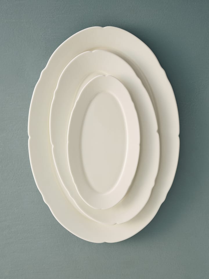 Silhouette oval tallerken L 21x30 cm, White Serax
