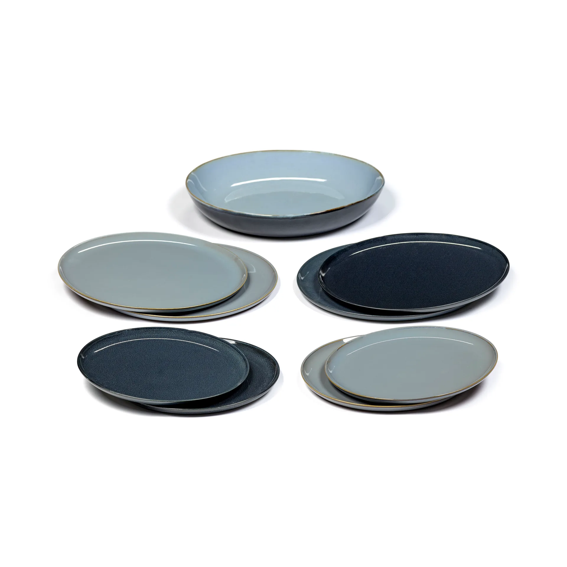 Terres de Rêves dinner set 9 dele, Smokey blue-dark blue Serax