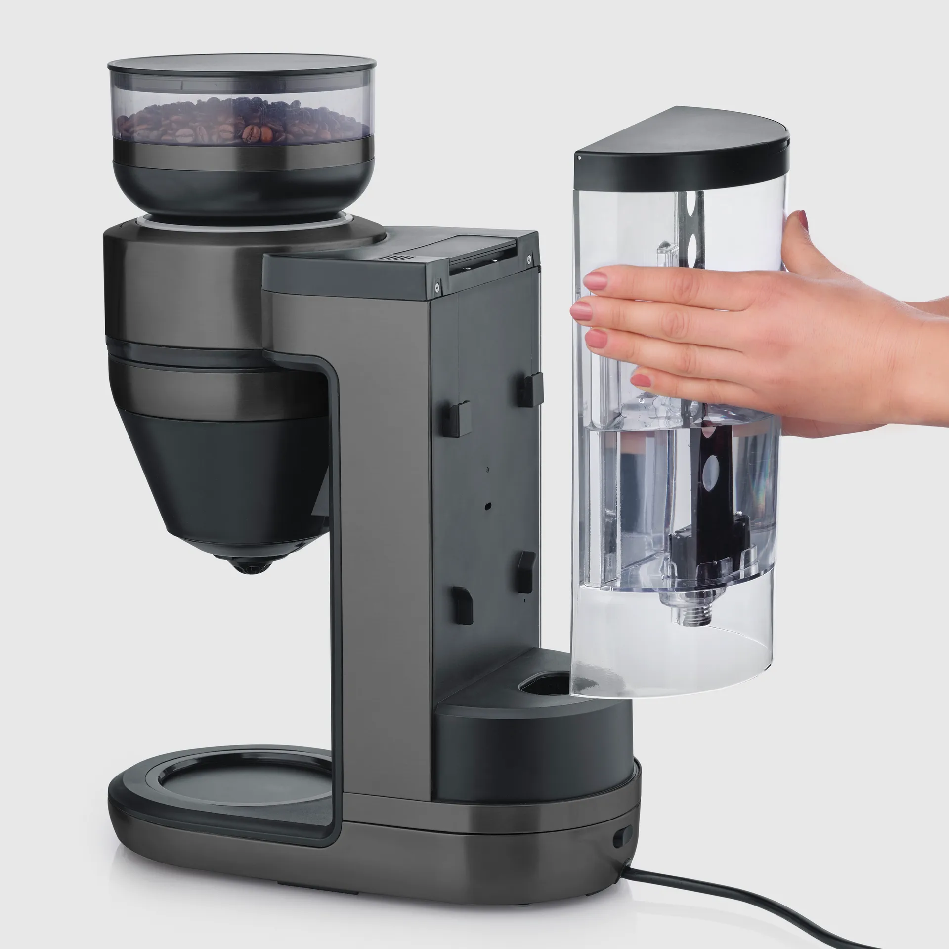 FILKA 2.0 KA 4854 fuldautomatisk kaffemaskine, Dark Inox, termokande Severin