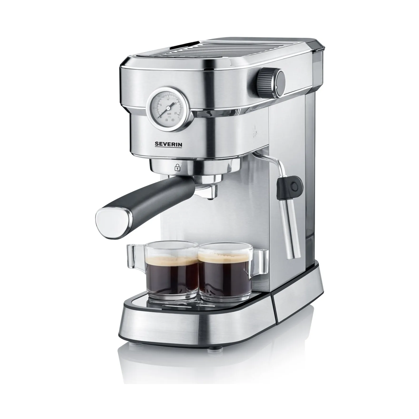 Severin KA 5995 Espresa Plus espressomaskine 1-2 kopper, Rustfrit stål Severin