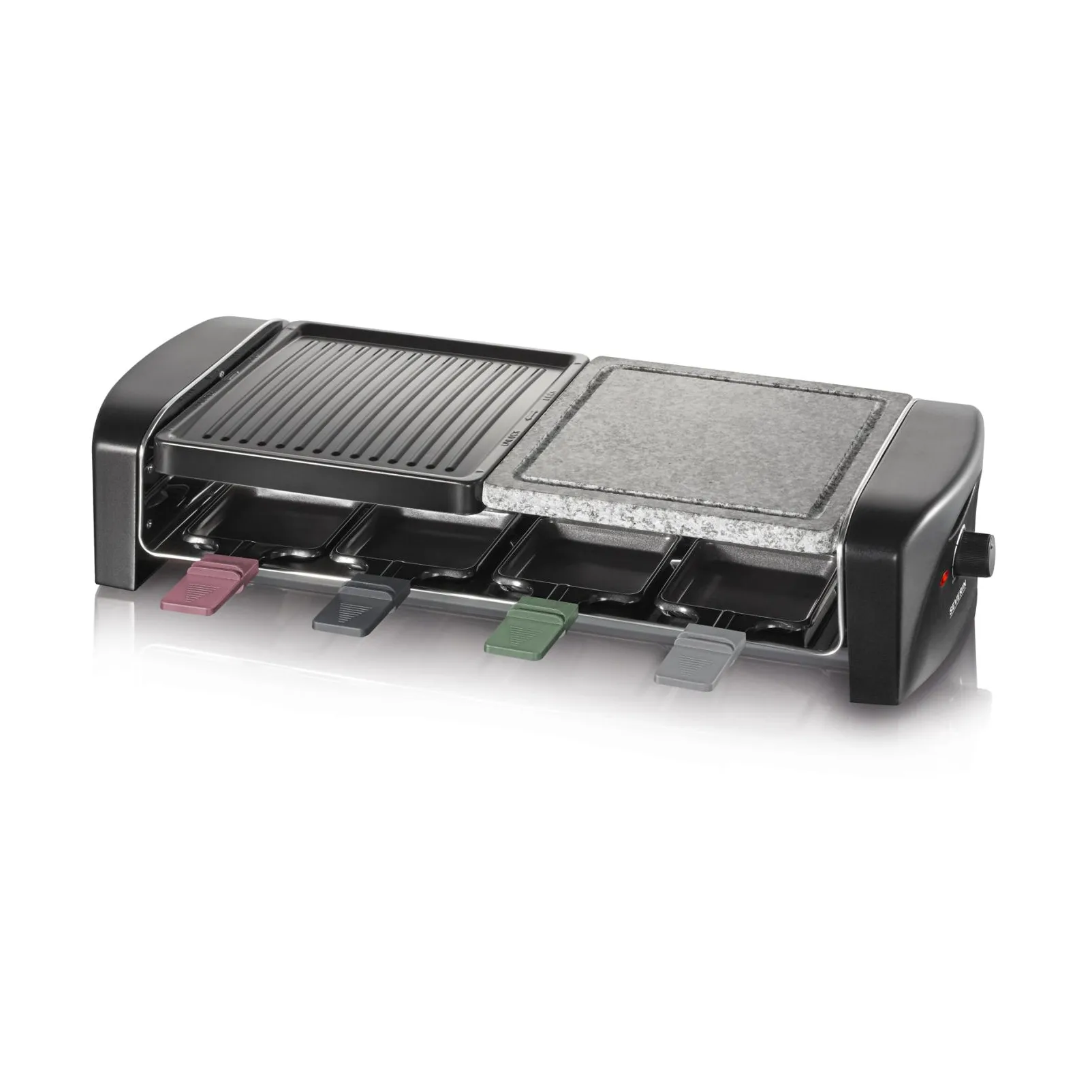 Severin RG 9645 raclette kombi basic 8 pander, Sort Severin