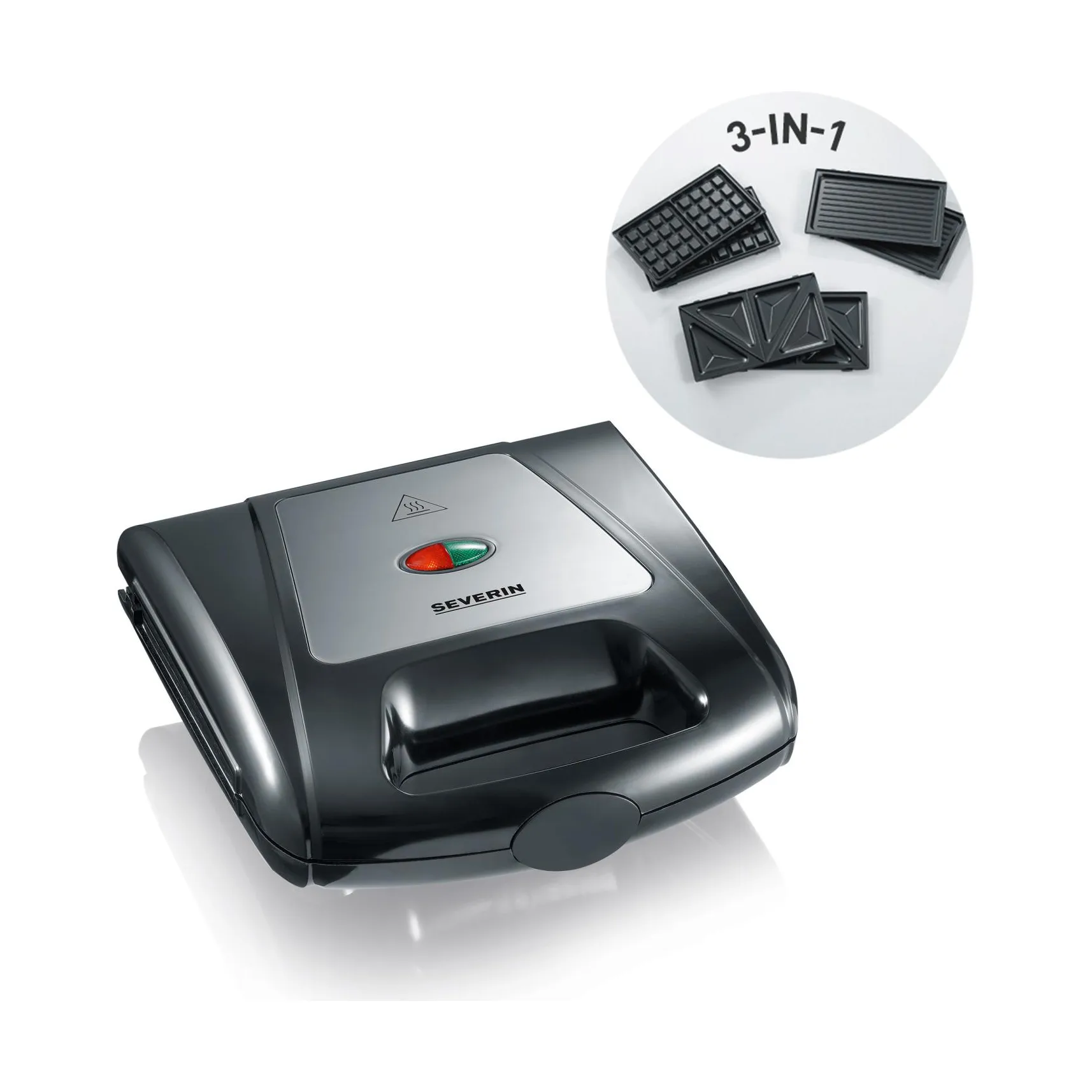 Severin SA 2968 sandwichgrill multi 3 i 1, Sort Severin