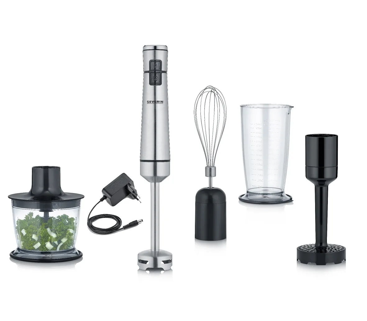 Severin Severin SM 3775 stavblender-sæt trådløs Børstet stål