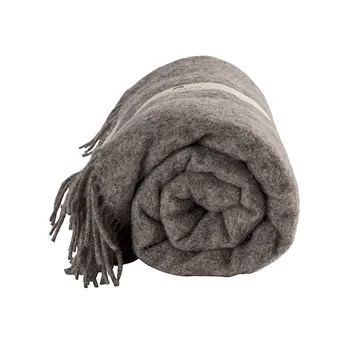 Lucy uldplaid 140x240 cm - Granit - Shepherd of Sweden