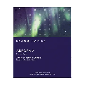 Aurora duftlys - 350 g, 2 væger - Skandinavisk