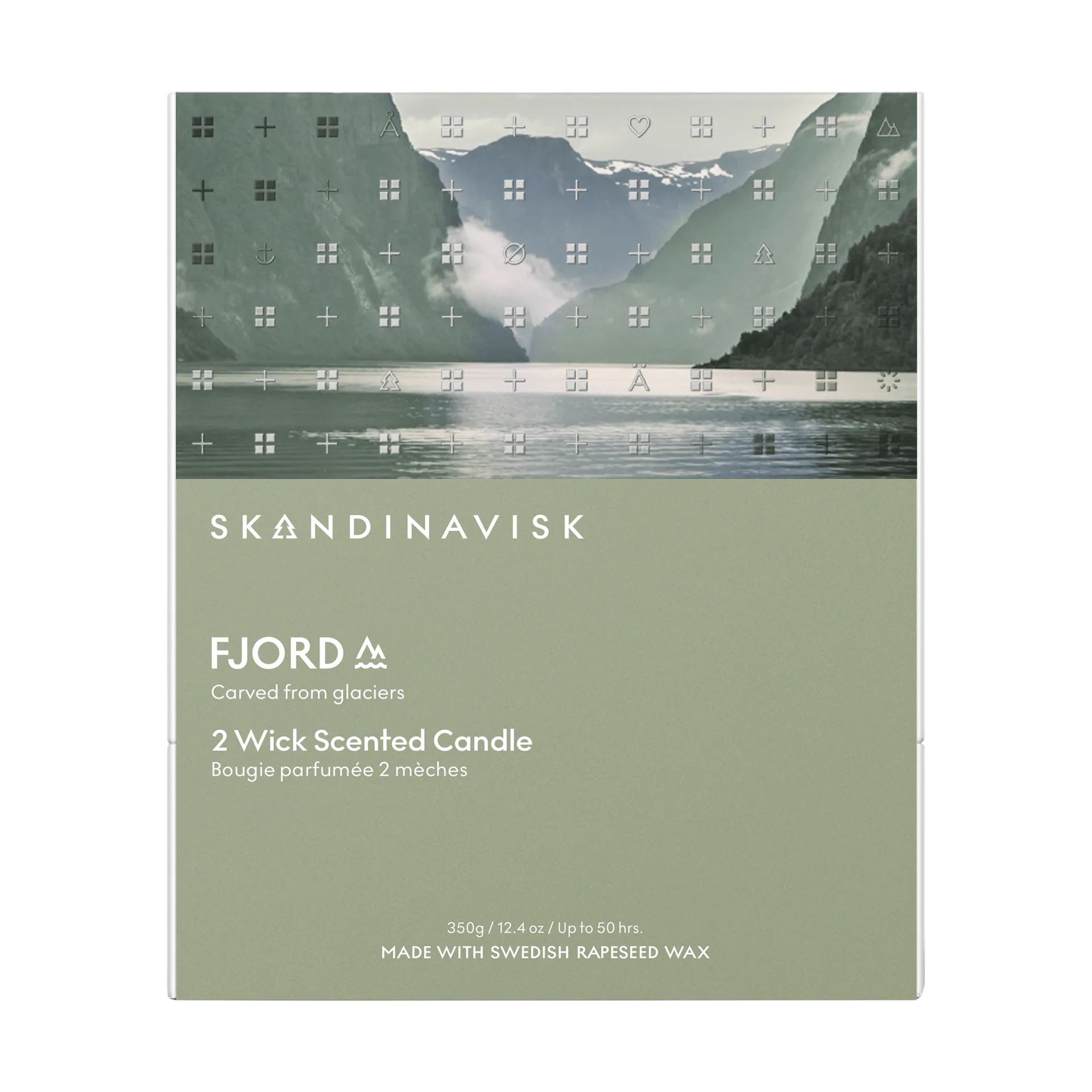 Fjord duftlys, 350 g, 2 væger Skandinavisk