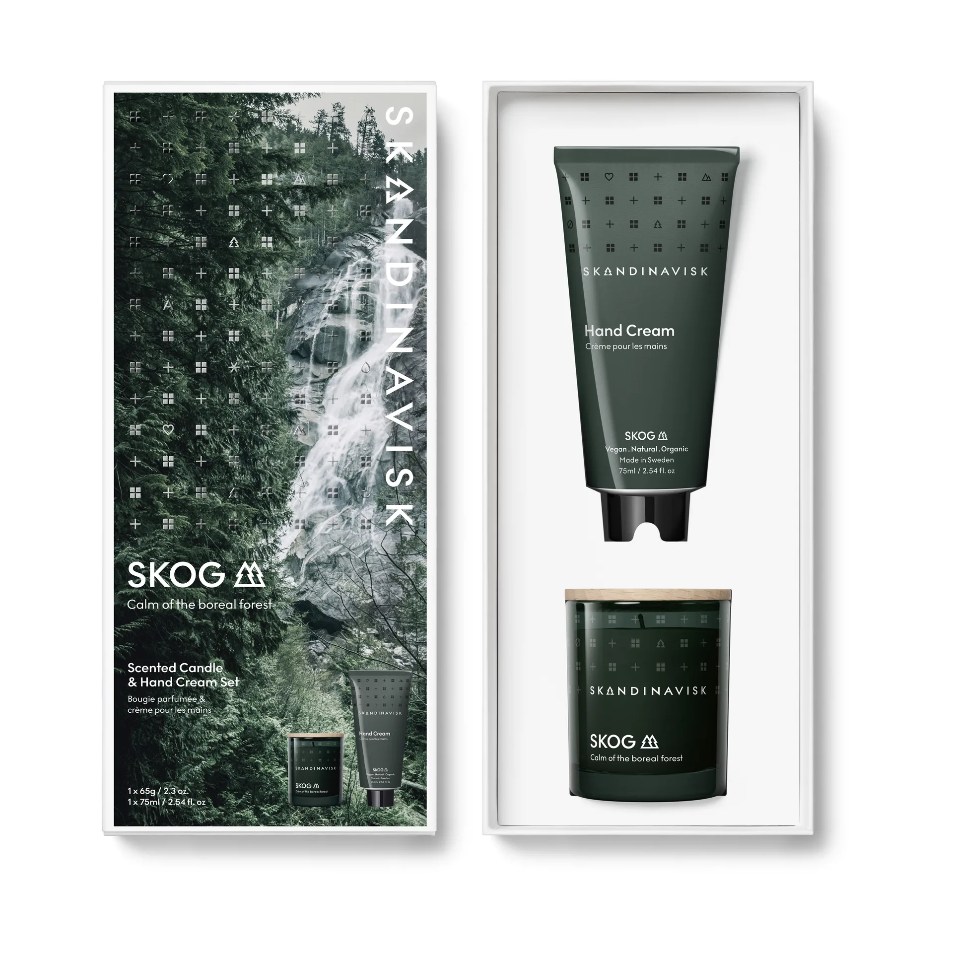 SKOG duftlys & håndcreme, 65 g + 75 ml Skandinavisk