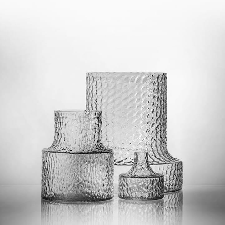 Kolonn vase struktur, 20 cm Skrufs Glasbruk
