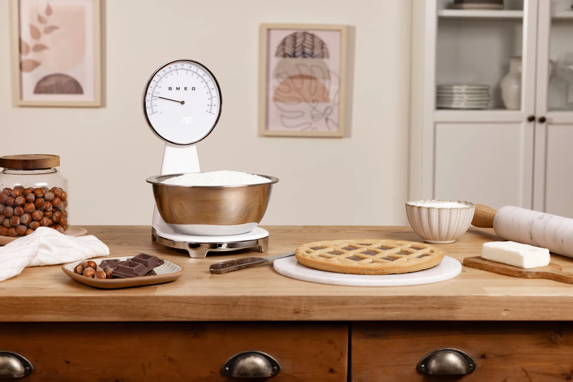Smeg 50's Style analog køkkenvægt, White Smeg