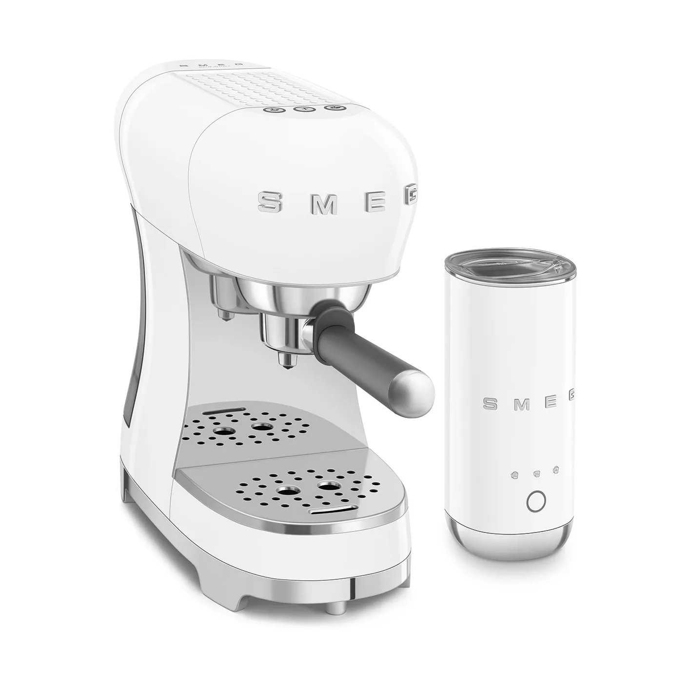 Smeg 50's Style espressomaskine med mælkeskummer, Hvid Smeg