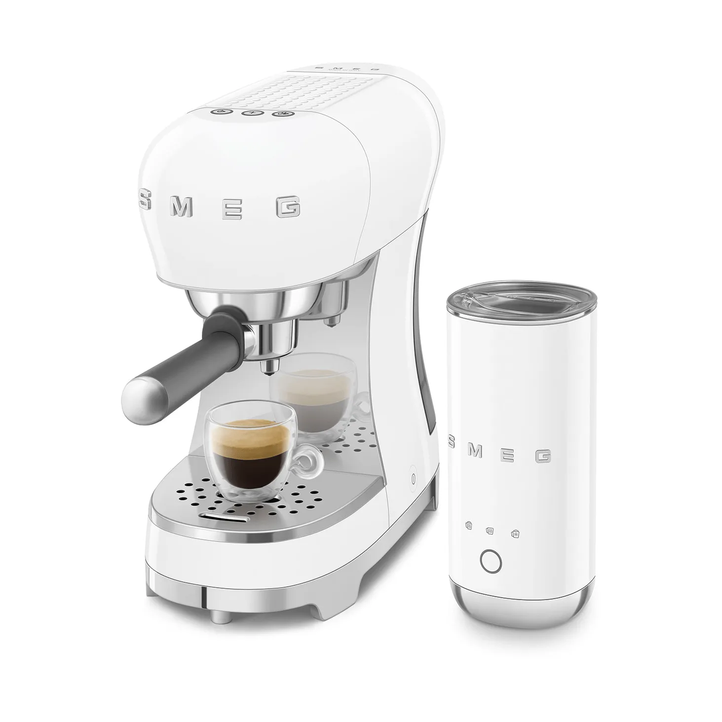 Smeg 50's Style espressomaskine med mælkeskummer, Hvid Smeg