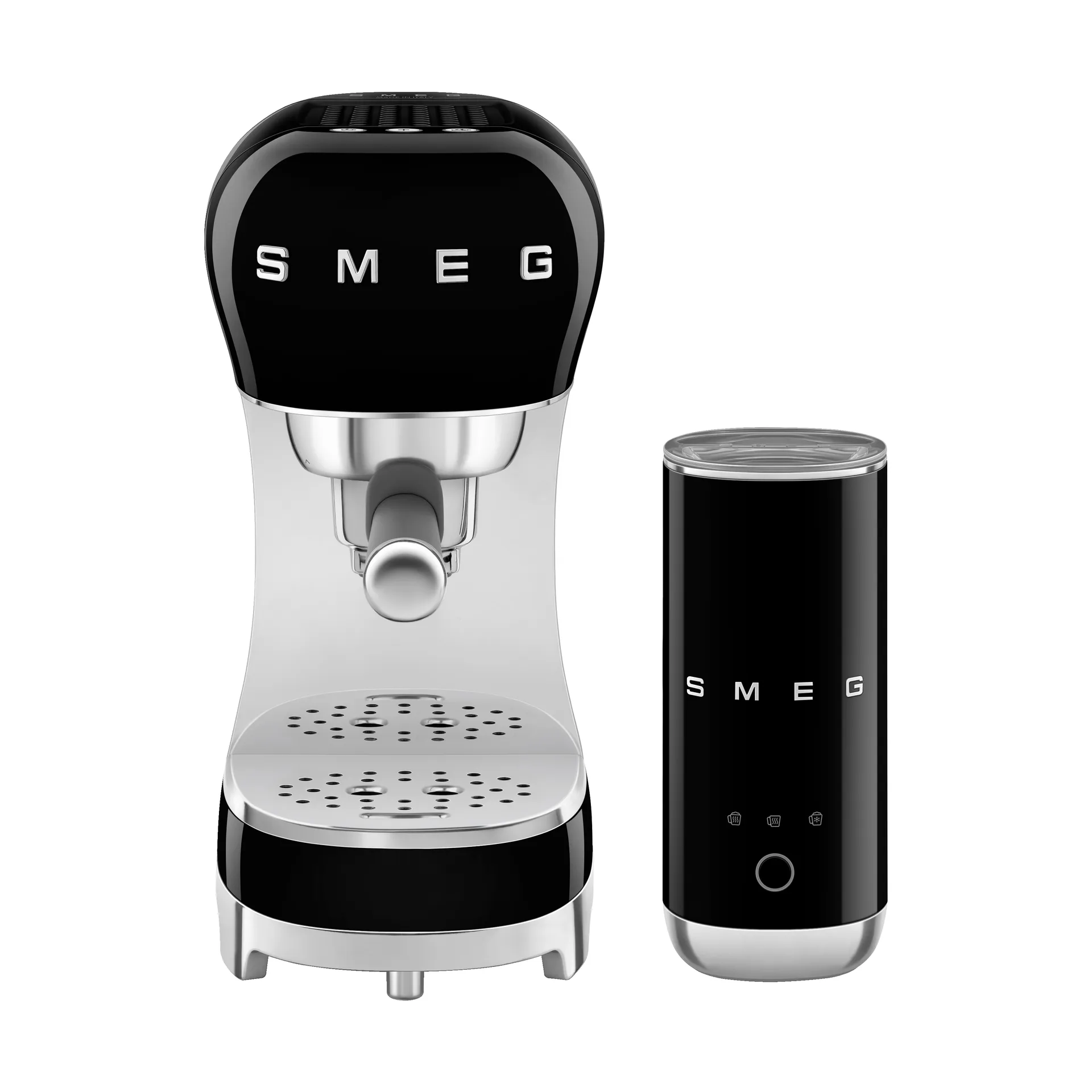 Smeg 50's Style espressomaskine med mælkeskummer, Sort Smeg