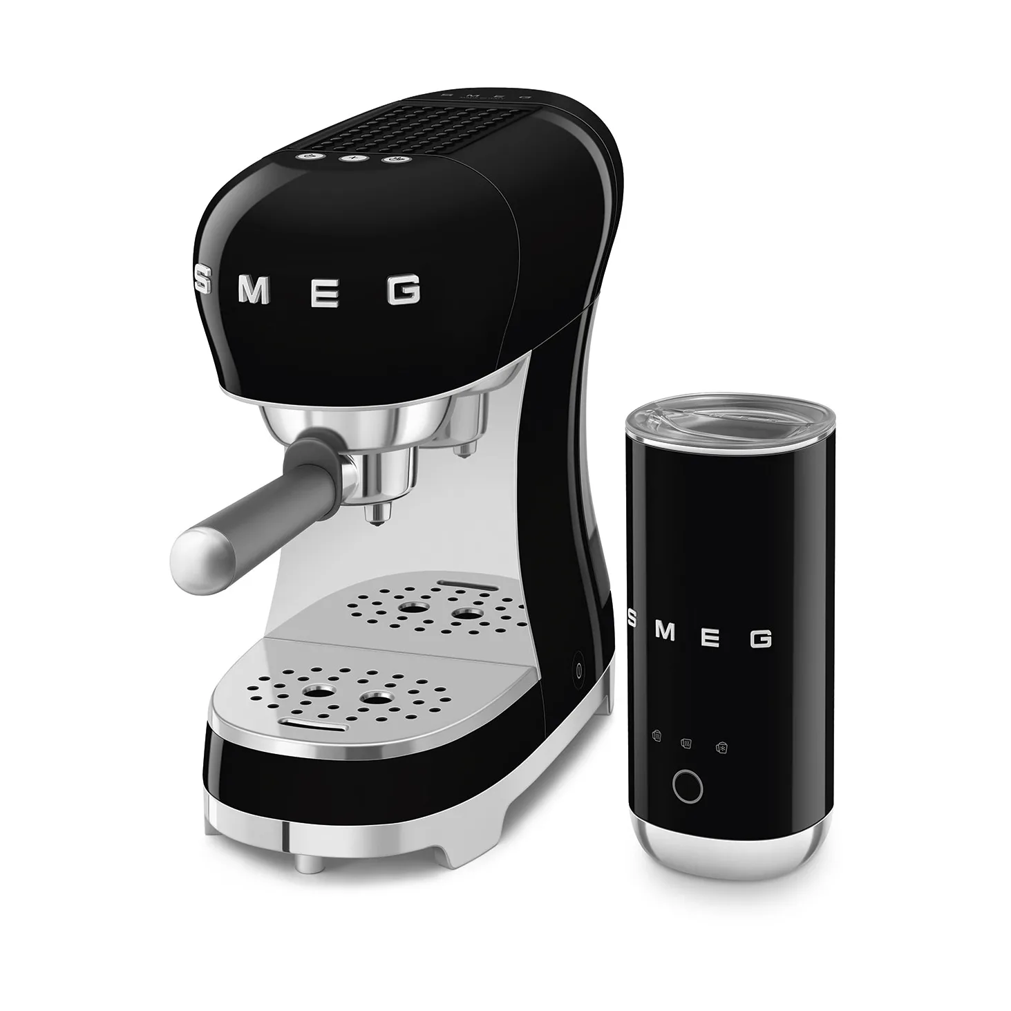 Smeg 50's Style espressomaskine med mælkeskummer, Sort Smeg