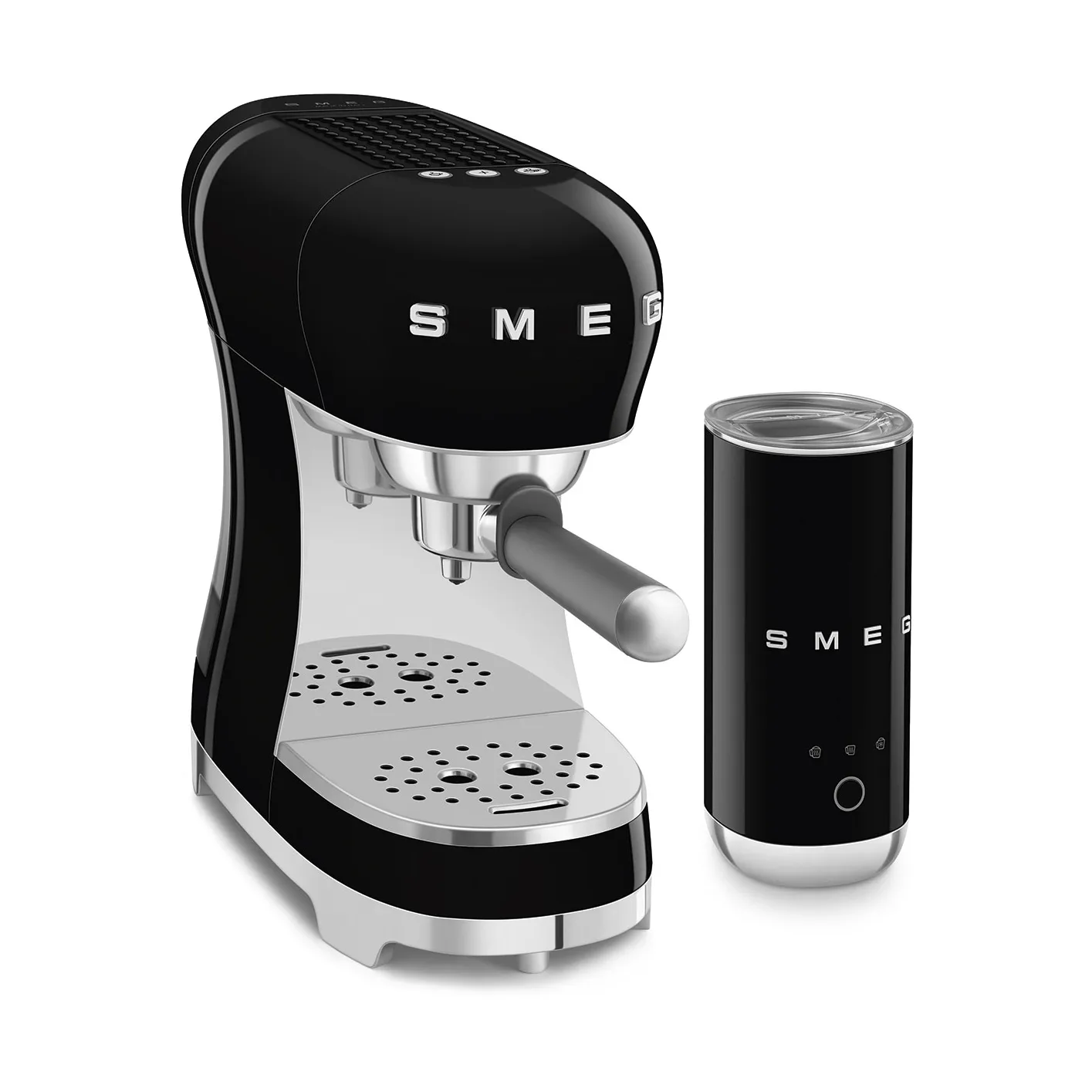 Smeg 50's Style espressomaskine med mælkeskummer, Sort Smeg