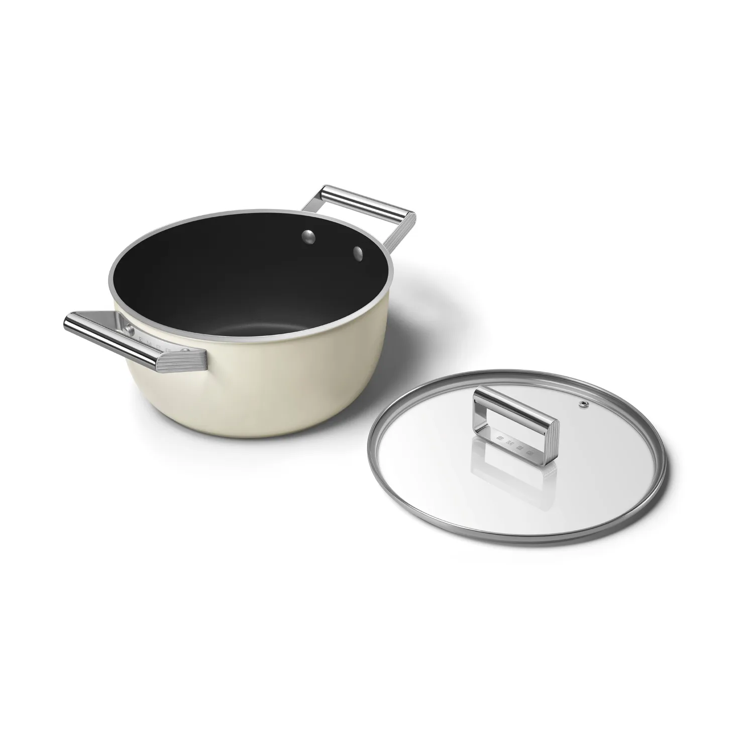 Smeg 50's style gryde keramisk Ø24 cm, Cream Smeg