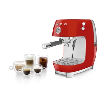 Smeg 50's style halvautomatisk espressomaskine ECF03 - Red - Smeg