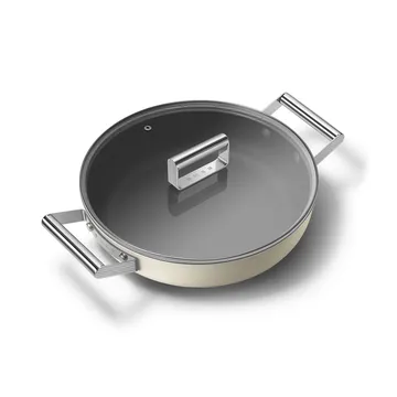 Smeg 50's style keramisk sauterpande med låg Ø28 cm - Cream - Smeg