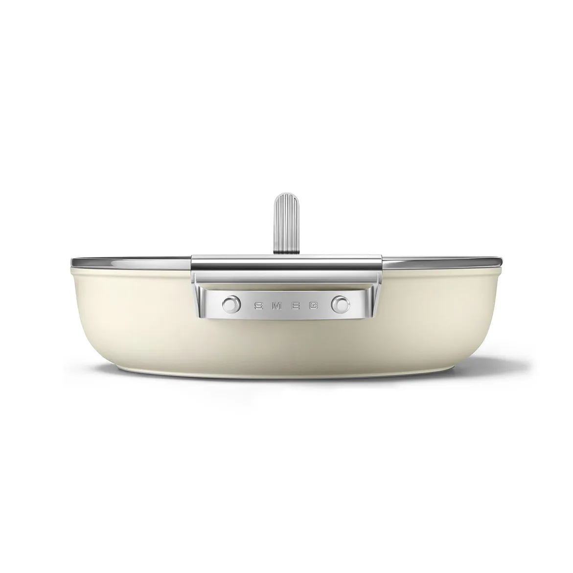 Smeg 50's style keramisk sauterpande med låg Ø28 cm, Cream Smeg