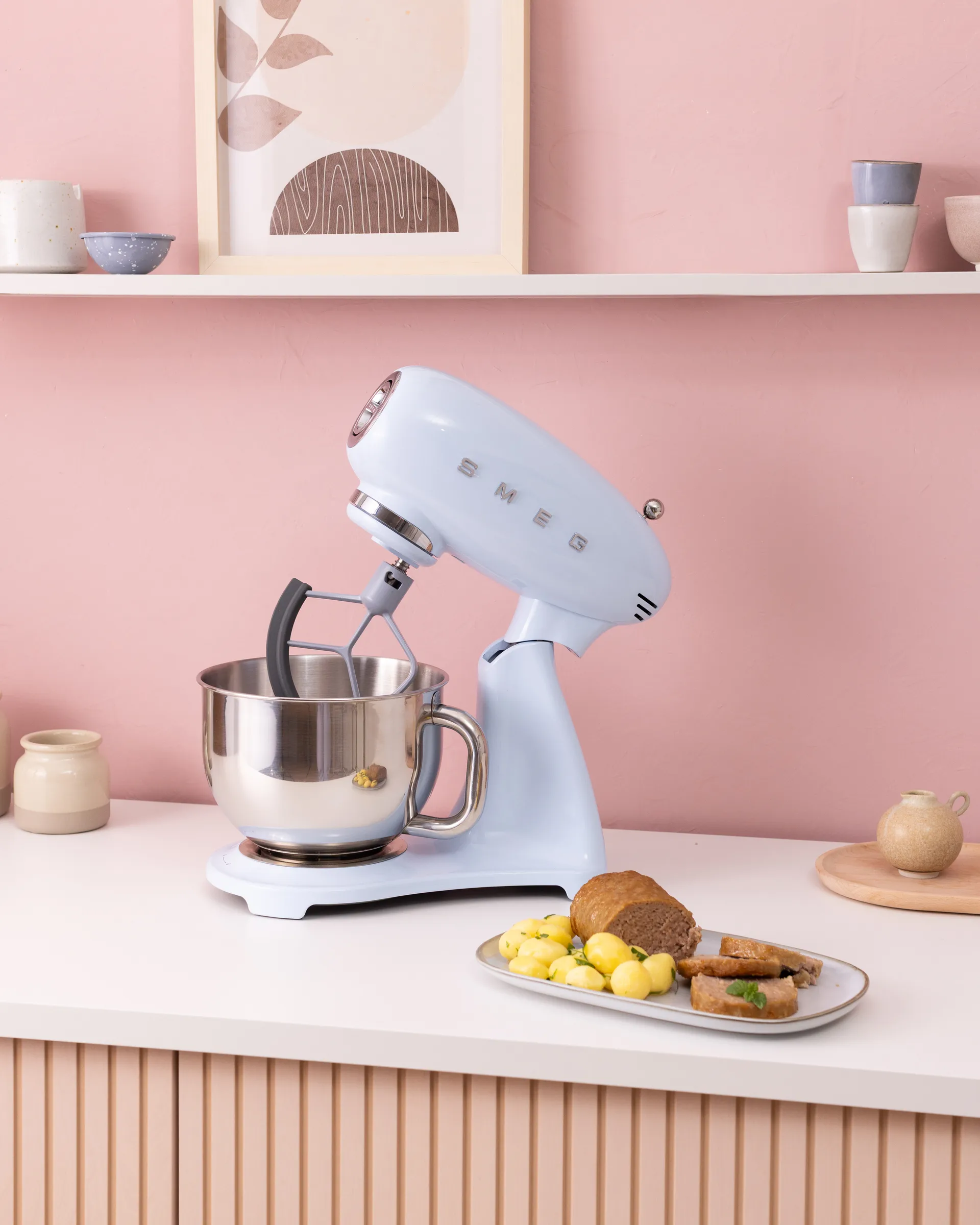 Smeg 50's style køkkenmaskine, Pastelblå, 1000 W, 4,8 l Smeg