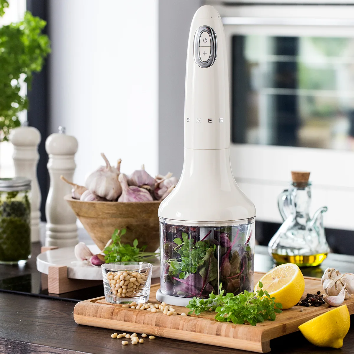 Smeg 50's Style stavblender sæt 4 dele, White Smeg